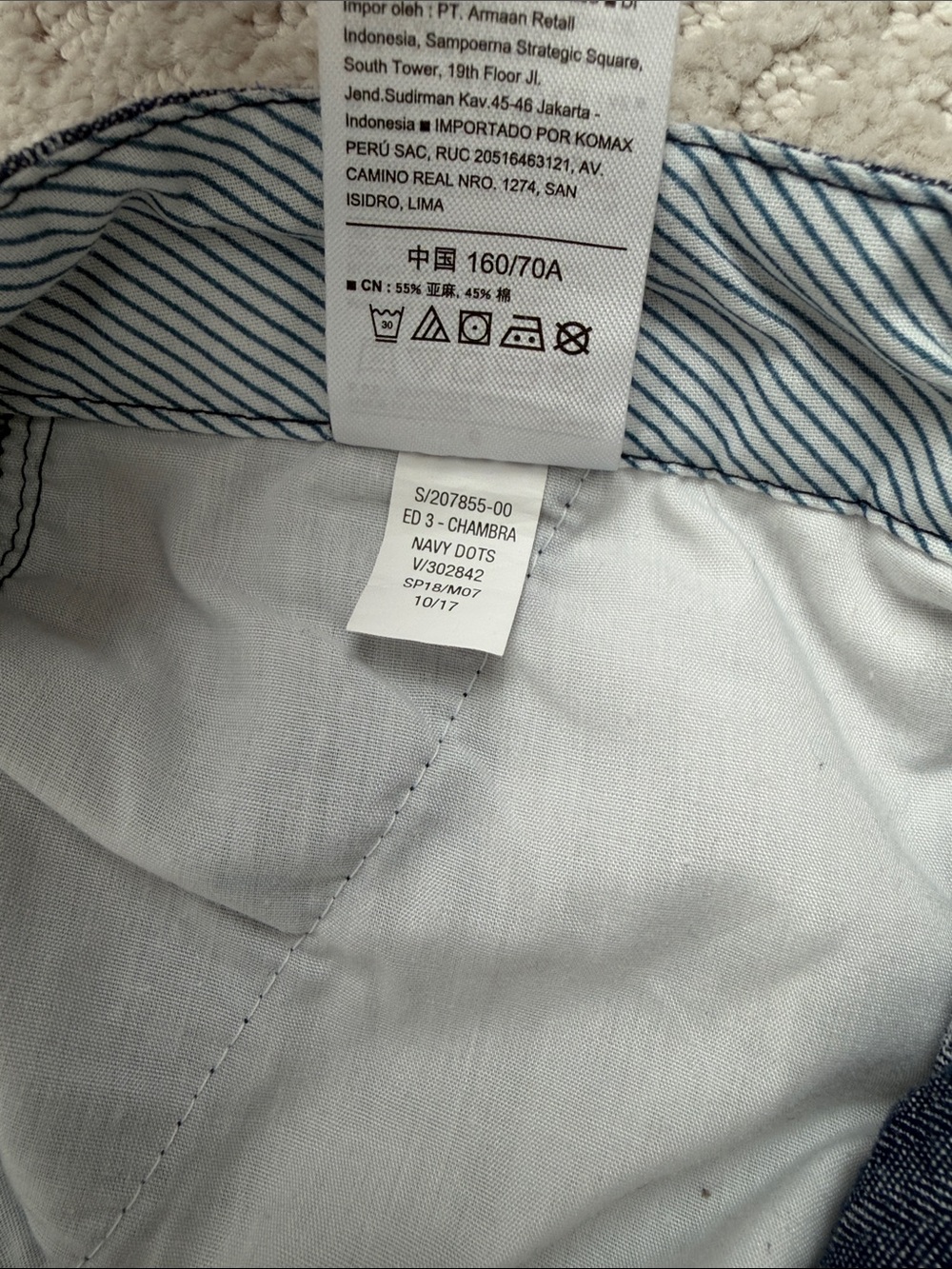 Old Navy Navy Blue Dot Linen-Blend Shorts - Picture 4 of 9